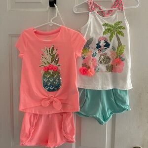 Bundle of 2 Tommy Bahama Short Sets Girls size 4